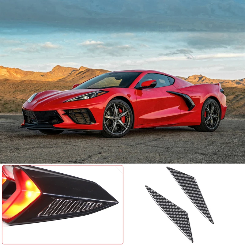 

For Corvette C8 2020-2025 Car Rear Taillight Side Triangle Decoration Sticker Soft Carbon Fiber Car Exterior Accessories