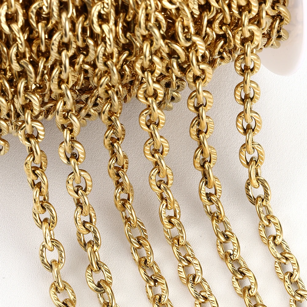 1meter Stainless Steel Thick Rolo Curb Chain for Necklace Bracelet Jewelry Making DIY Cable Link Chains Accessories Wholesale