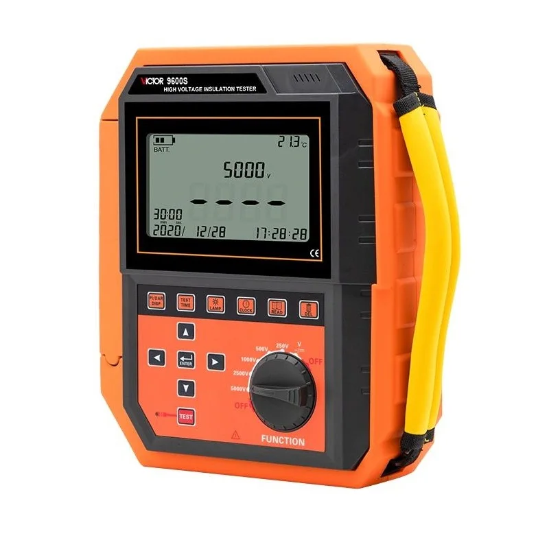 VICTOR 9600S 4-digit LCD display 250V 500V 1KV 2.5KV 5KV  AC DC 10mA USB Digital High Voltage Insulation Resistance Teste