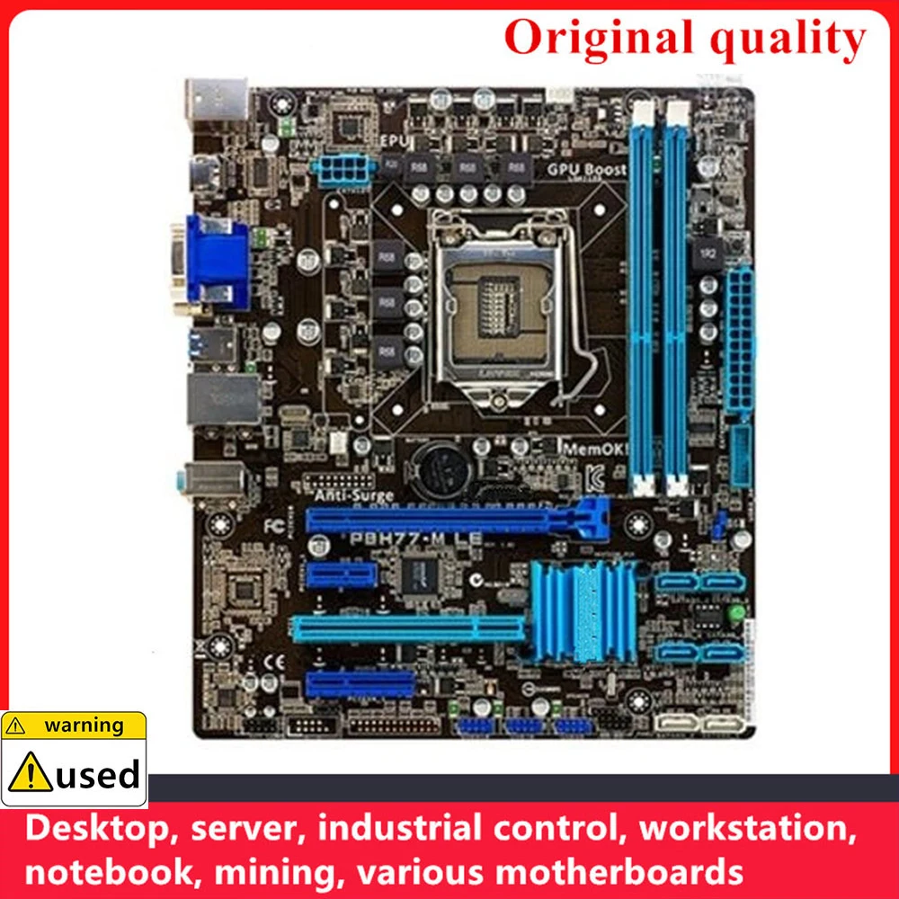 For P8H77-M LE Motherboards LGA 1155 DDR3 16GB M-ATX For Intel H77 Desktop Mainboard SATA III USB3.0