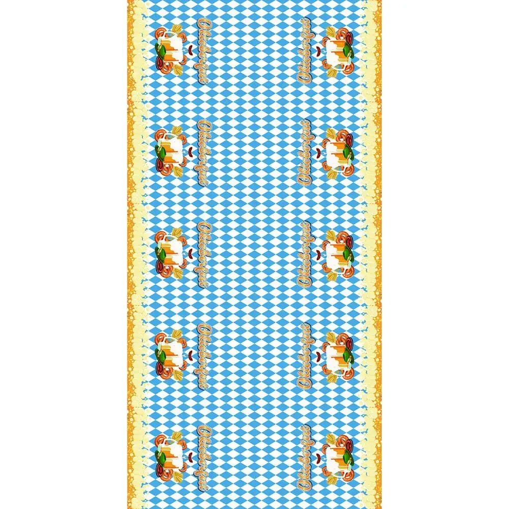 Bavarian Oktoberfest Party Tablecloth Protects Tables from Spills and Scratches Blue and Bavarian Flag Check 108 x 54 Inch