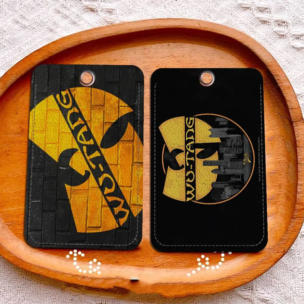 Classic W-WU T--TANG Band Card Holders Student ID Card Protective Cover Cases Student Campus Access Cards Key Chain Anti-lost