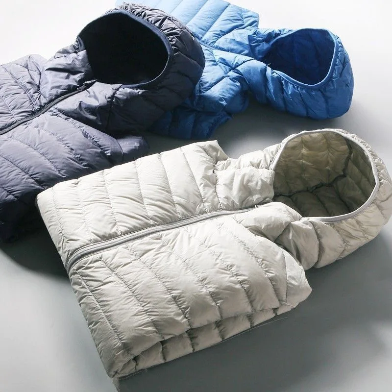 Tagkita Youth Casual Lightweight Padded Jacket Hooded Stand Collar Warmth Outerwear Polyester Fiber Fill Power Short Zipper