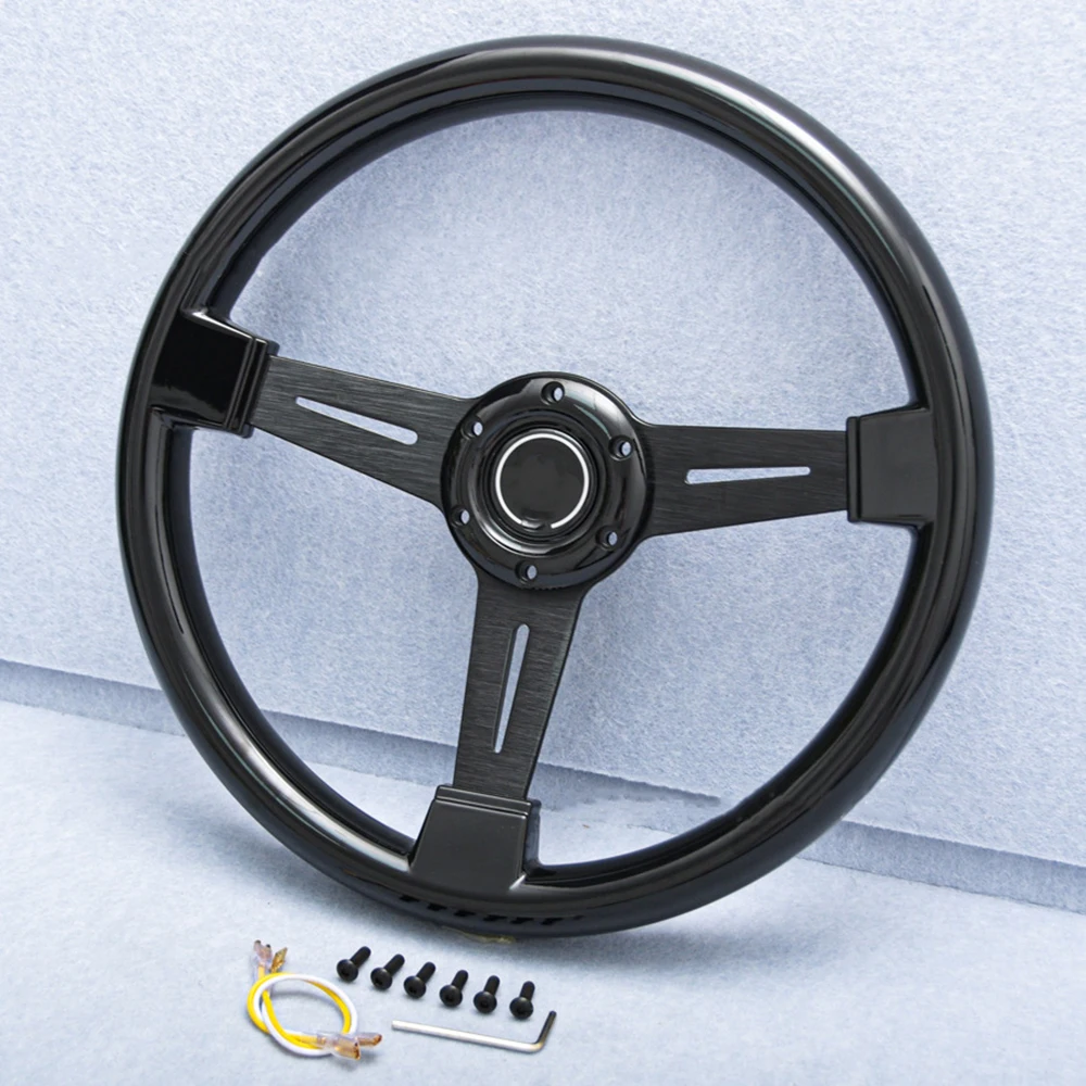 

New Universal Steering Wheel 14 Inch 340MM Concave Sports Quick Release Steering Wheel Accessories Modification Tools