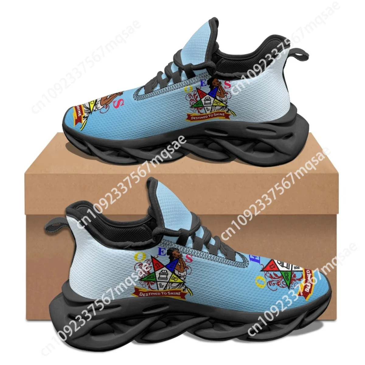 

OES Sistars Order Of Eastern Printed Casual Shoes for Women Fashion Hot Sorority Sneakers Outdoor Sports Non-slip Running Shoes