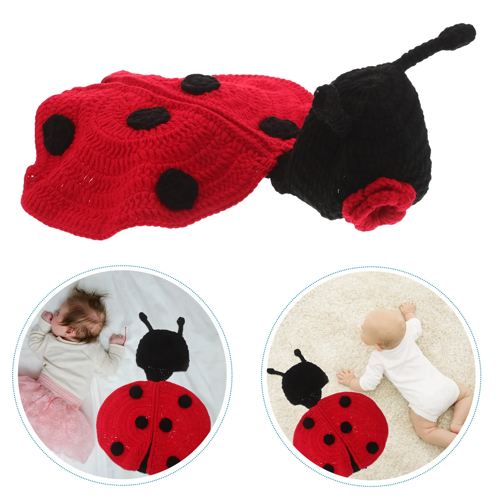 

Newborn Beetle Crochet Knit Infant Romper Costume Handmade Baby Photography Outfit Photoshoot Prop Clothes Infant Costume