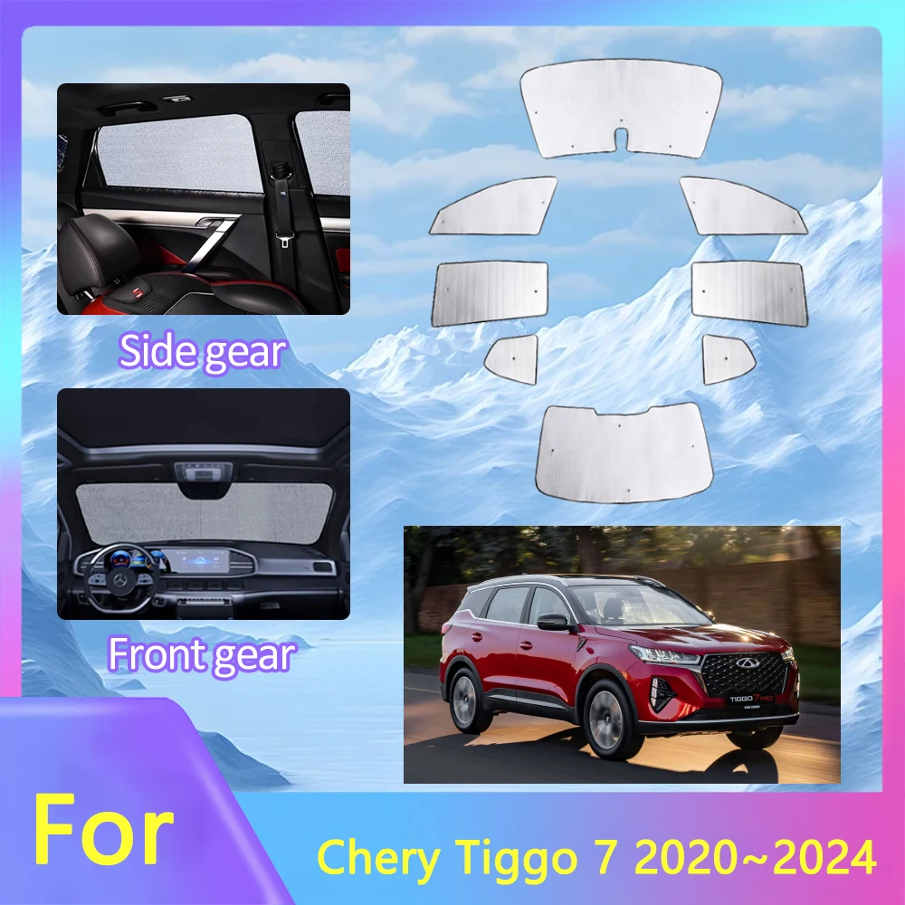 

Для Chery Tiggo 7 Plus Pro MK2 2020 ~ 2024 солнцезащитные козырьки с полным покрытием, автомобильные солнцезащитные козырьки для окон Fownix Tiggo Xcite X-Cross 7 Pro