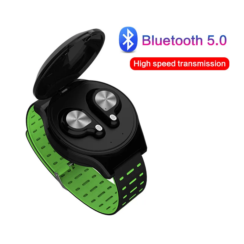 TWS Wireless Earphone Bluetooth 5.0 Headphone Sport Wristband Cancelling Earbuds Stereo Mini Headset Noise for Android ios Phone