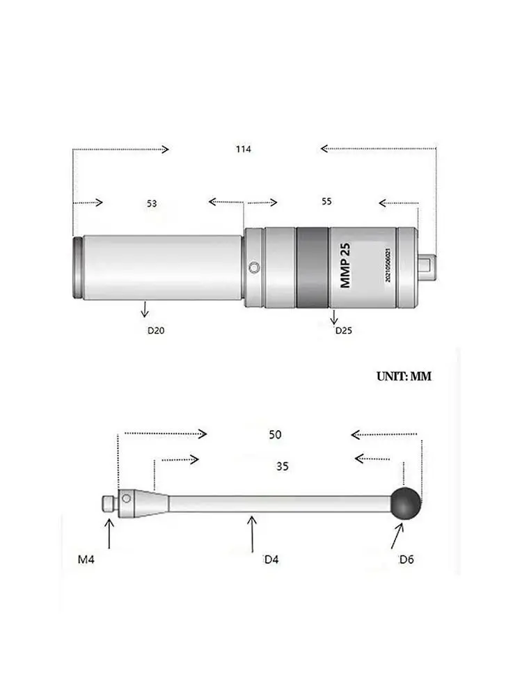 CNC Edge Finder Universal 3D Sensor Long Probe Tip Short Probe Cnc Probe EMP25 3d Taster Edge Finder 3d Edge Finder