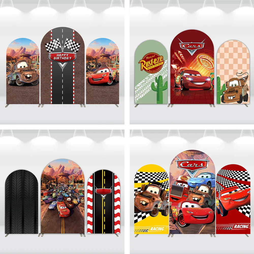

Арка-фон для вечеринки в стиле МакКуин: баннер для дня рождения мальчика, гоночная тематика, баннер для детского праздника, арочный фон, товары для вечеринок