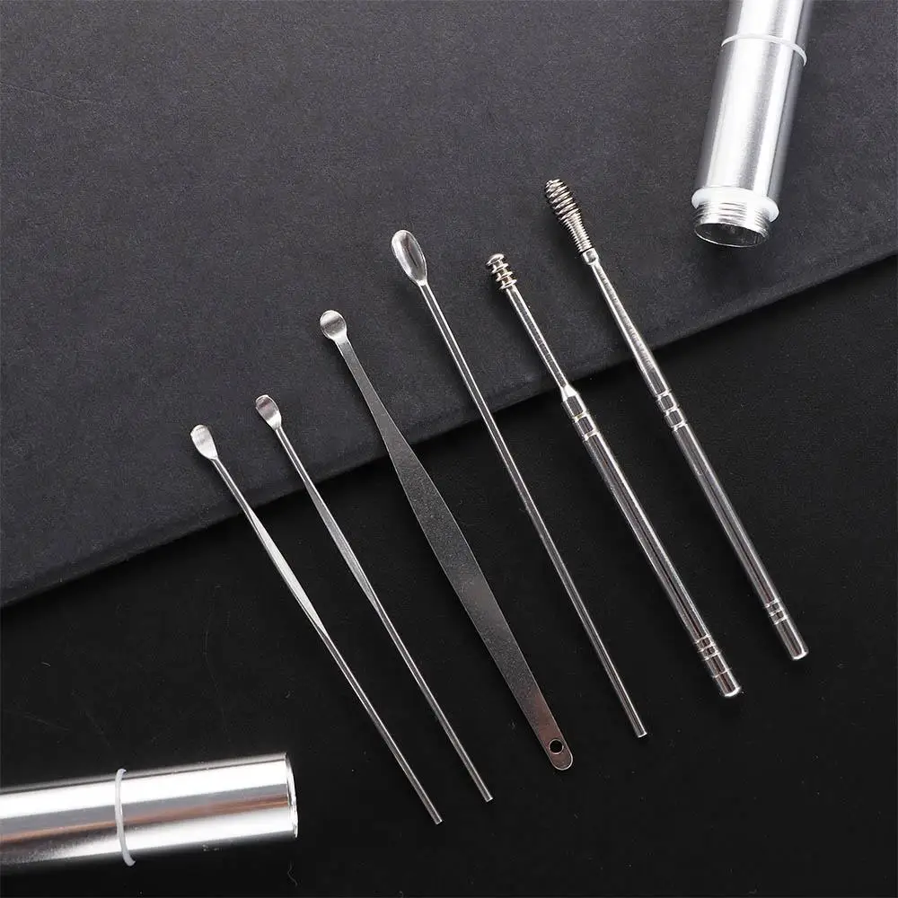 5/6pcs Edelstahl Spiral Ohr Pick Löffel Ohrenschmalz Entfernung Reiniger Ohr pflege Beauty Tools Multifunktions tragbare Ohr Pick