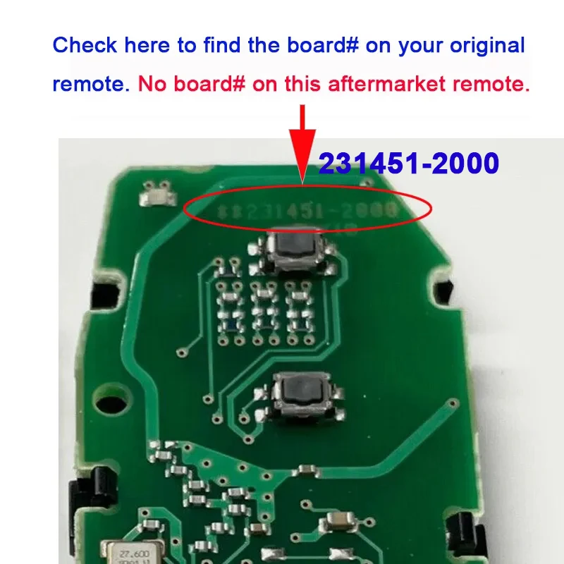 KEYECU 231451-2000 Chiave A Distanza Senza Chiave Intelligente Fob per Toyota Corolla 2019 2020 2021 2022 HYQ14FB 314.3MHz 3 Bottoni