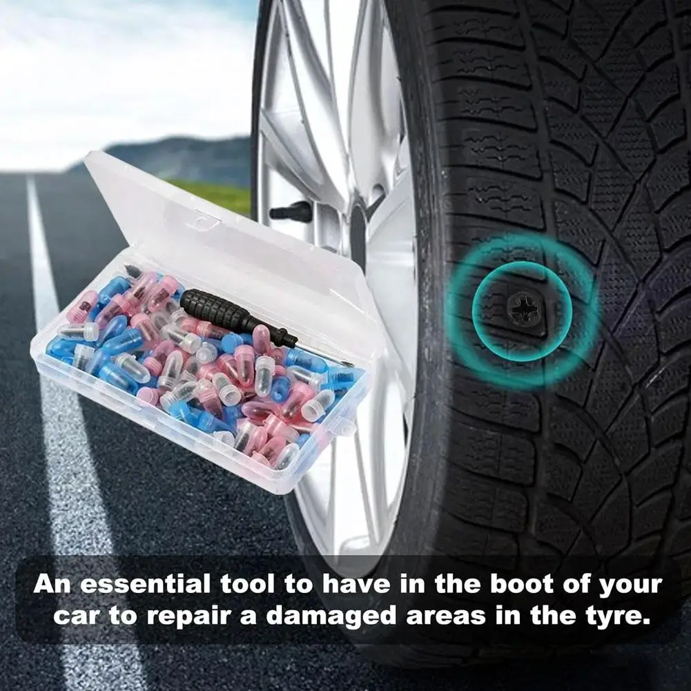 

Rubber Nail For Tires, Bike Motorcycle Puncture Repair Kit With Screwdriver Vacuum Tire Rubber Nails Tire Repair Tools F3O8