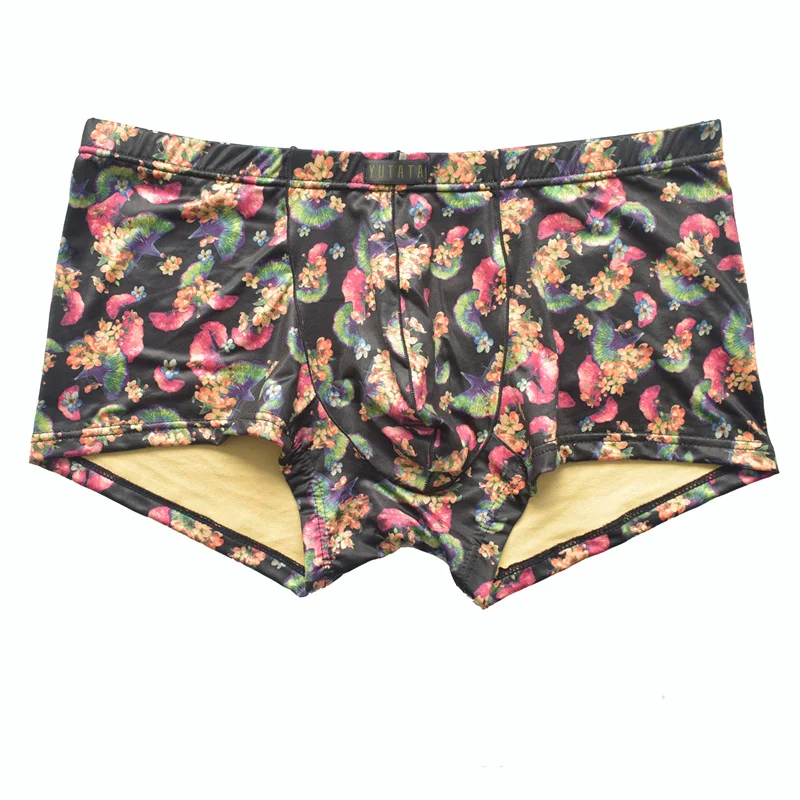 6PCS Men Underwear Boxers Sexy Breathable Low Waist Floral Printed Underpants Lingerie Fashion Breathable Boxershorts