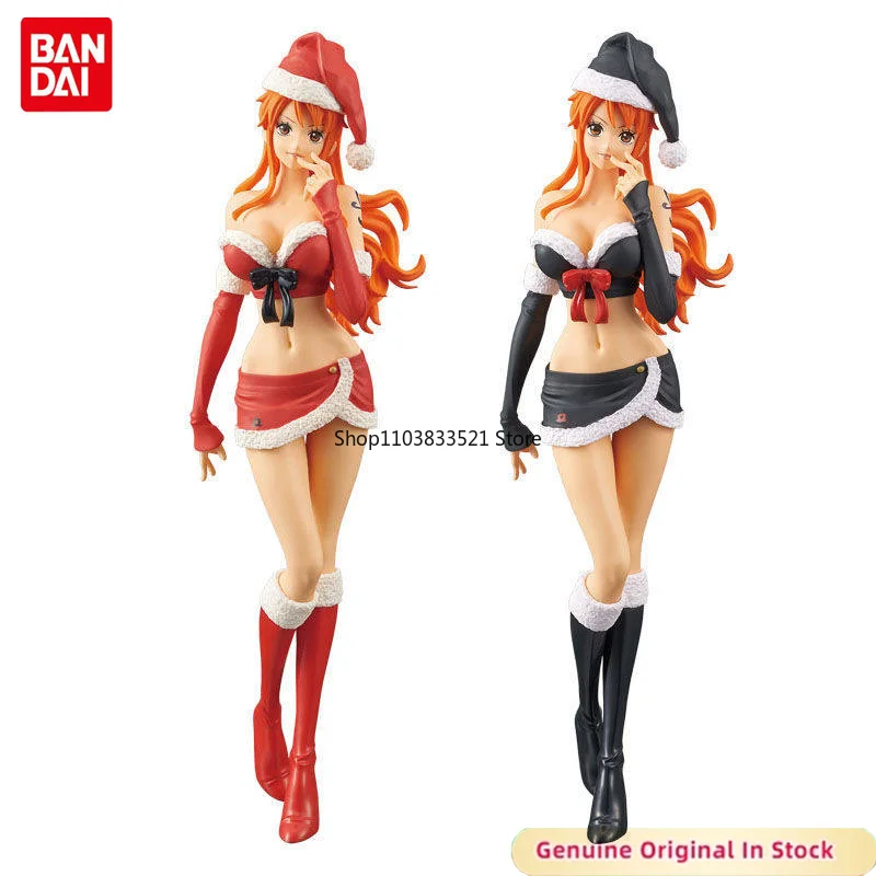 bandai-original-glitter-glamours-one-piece-nami-figurine-de-personnage-de-noel-modele-d'action-ornements-de-bureau-objets-de-collection