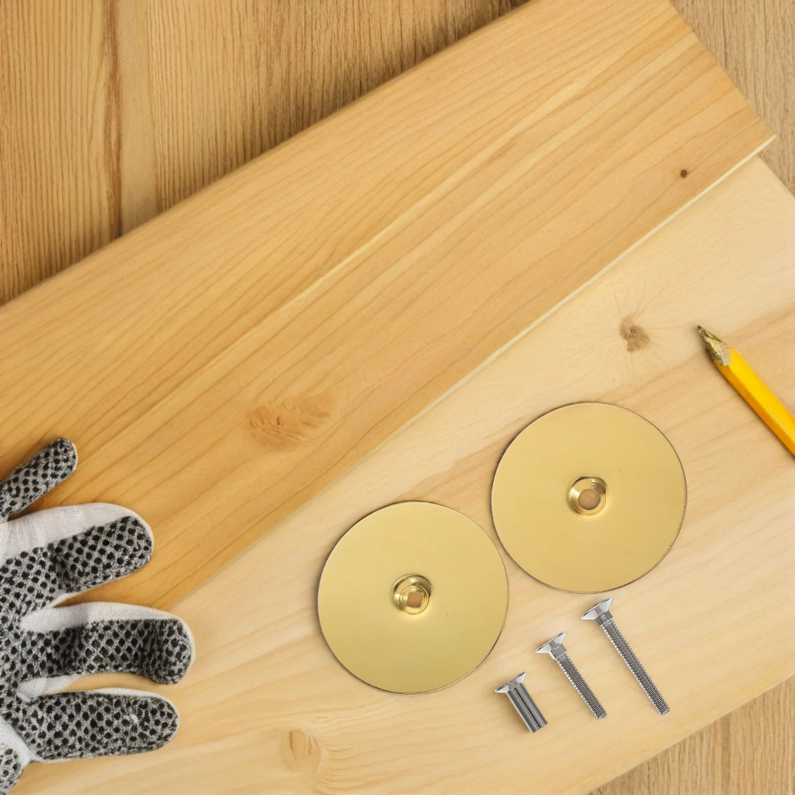 1 Set Stainless Steel Deadbolt Hole Filler Plate Door Lock Cover With Connecting Screw For Home Security Universal Fit Handle