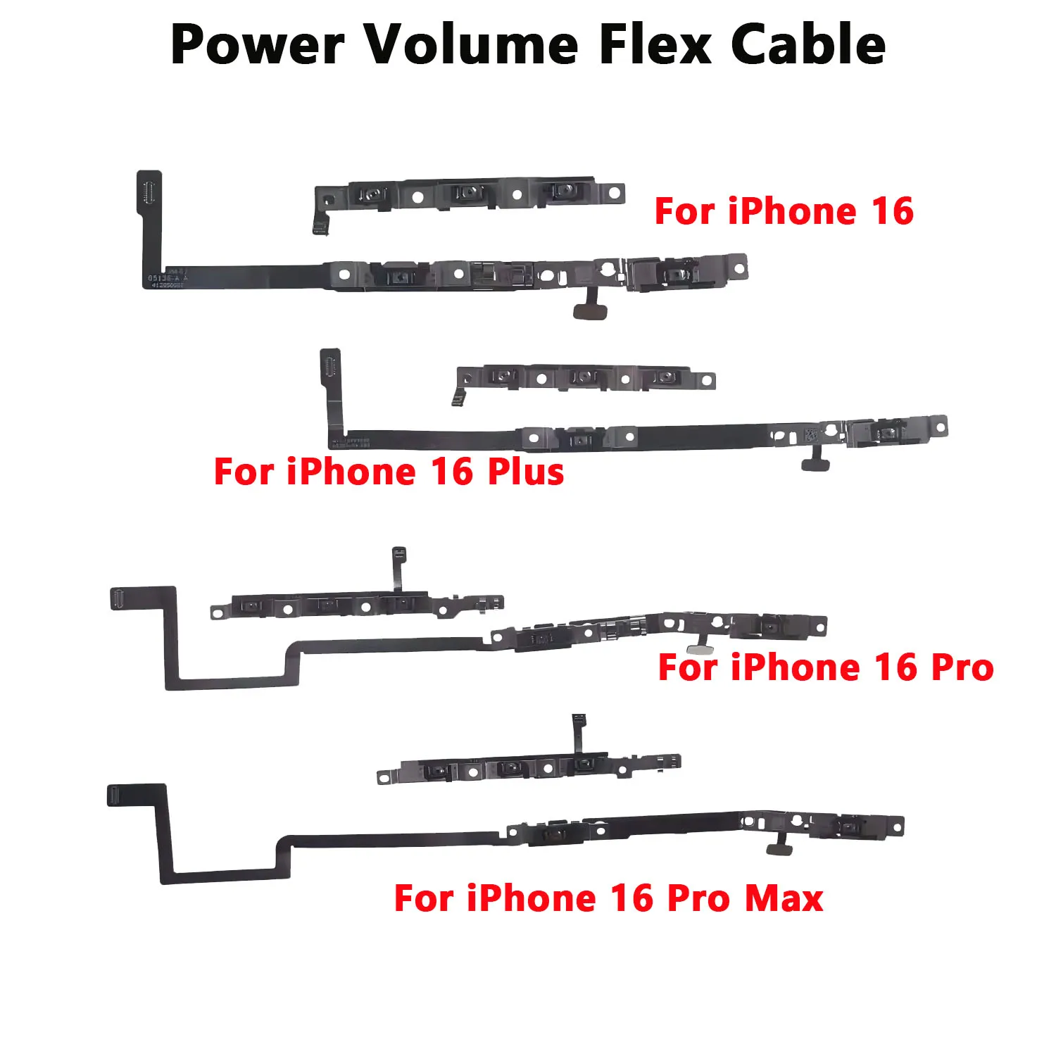 1pcs Power Volume Flex Cable for iPhone 16 16 Plus 16 Pro 16 Pro Max Ribbon Tape Side Button Distance Ambient Fix Parts