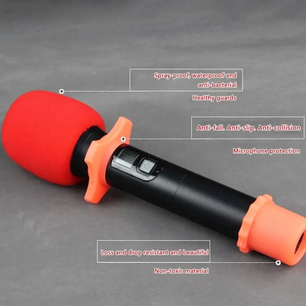 Silicone Microphone Skidproof Case Soft Shakeproof Mic Non-Skid Ring Microphone Anti-Slip Base Wired/Wireless Mic