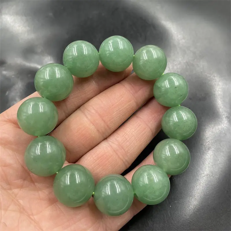 Dongling jade carved large particle round bead bracelet men's and women's boutique rough stone gift