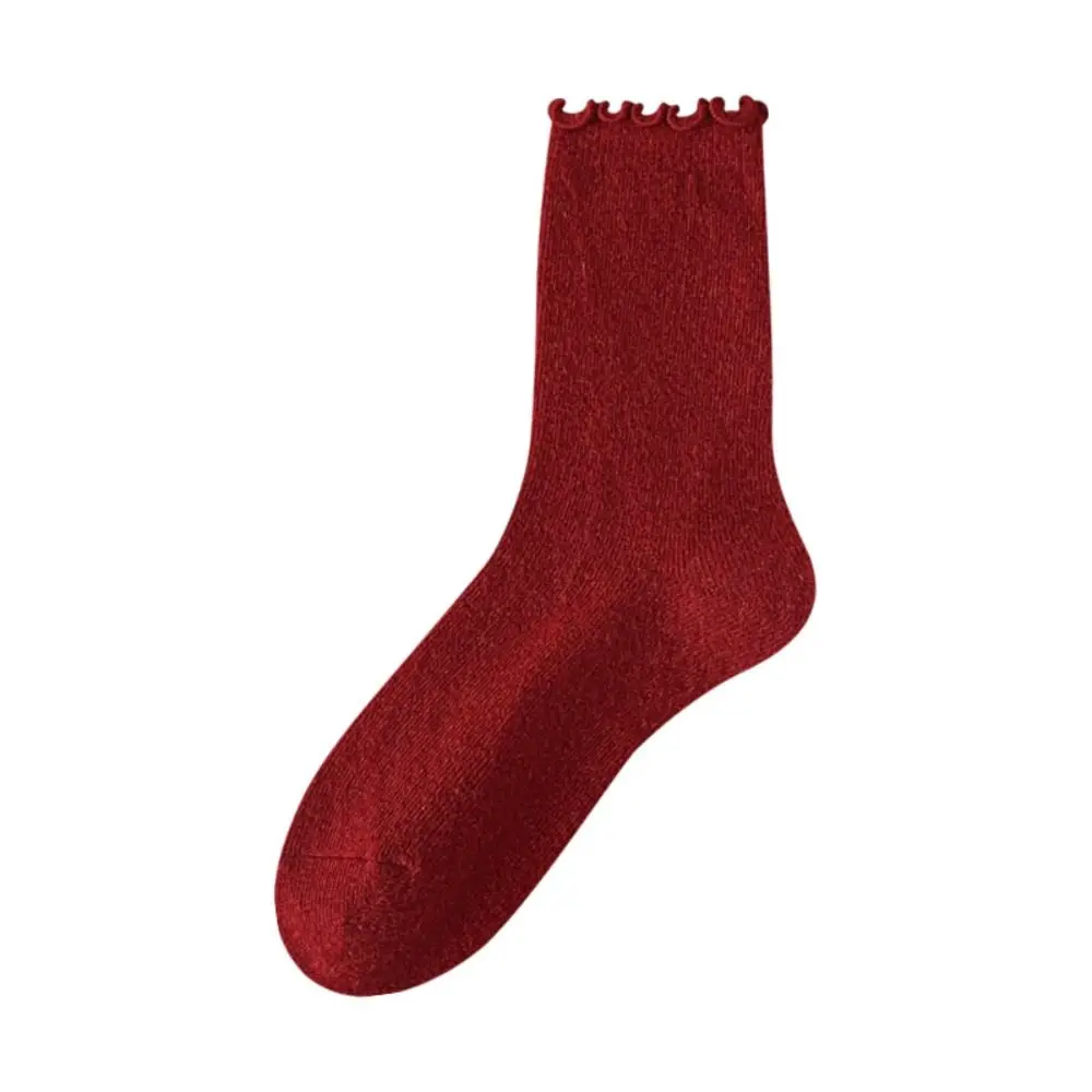 Gift Wool New Year Christmas Socks Breathable Sweet Female Hosiery Lucky Casual Red Socks Christmas