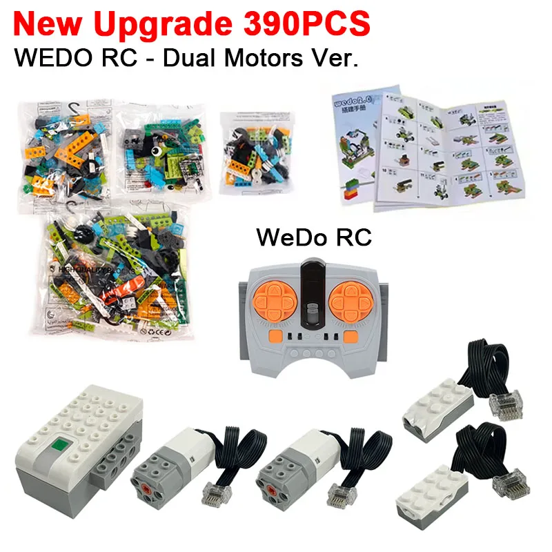 NEW Upgrade 390PCS WeDo Core Set Dual-Motors RC Program Robotics Ver 45300 WEDO 2.0 Building Blocks DIY Educational Toys Gift