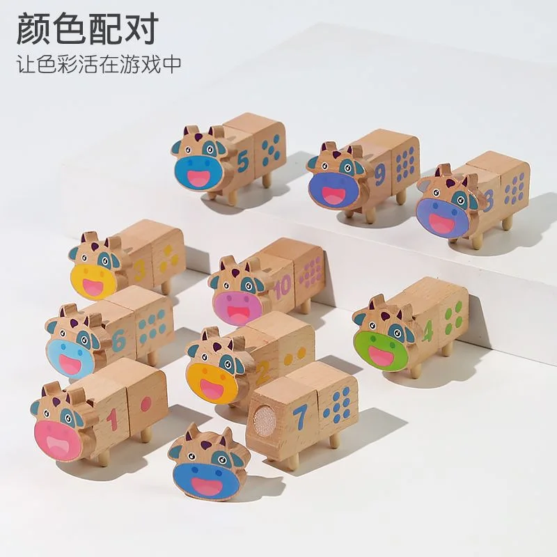 Beuken Dieren Bouwsteen Stapelen Jenga, Kinderpuzzel Tafelspel Balans Training Houten Speelgoed, XT260