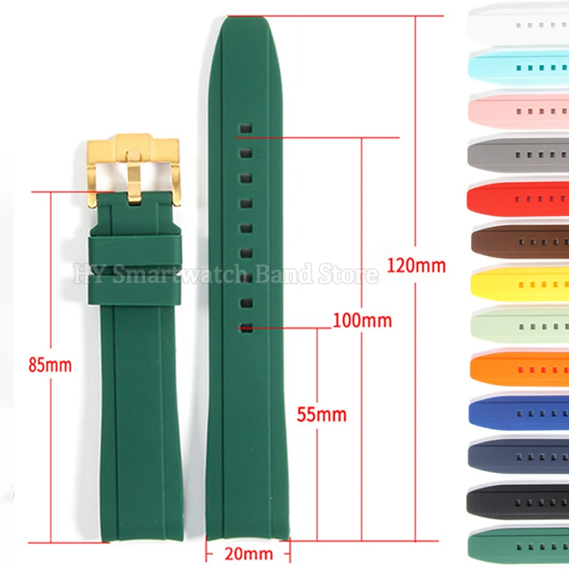 Correa de reloj de silicona de 20mm y 22mm para Swatch Blancpain para la serie Omega, pulsera de goma con extremo curvo, accesorios de pulsera deportiva