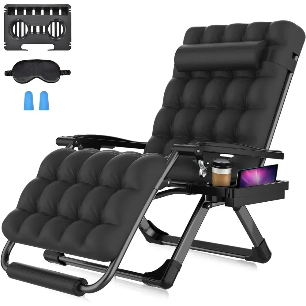 

Oversized Zero Gravity Chair, 33In XXL Lounge Chair W/Removable Cushion & Headrest, Upgraded Aluminum Alloy Lock