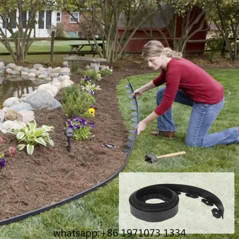 Landscape Edging Kit Easy To Install  Kit Weatherproof Flexible Easy To Cut with 30 Spikes for Garden