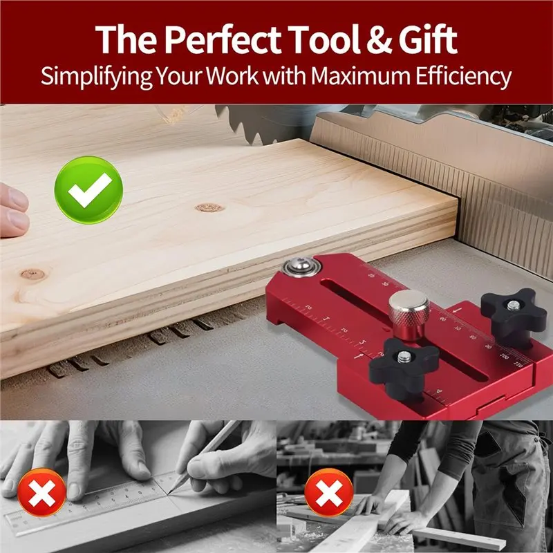 ABYP Thin Rip Jig Tischkreissäge Jig Tischkreissäge Jig Guide Tischkreissäge Thin Strip Jig Thin Rip Jig Tischkreissäge für 3/8" X 3/4" T-Nut