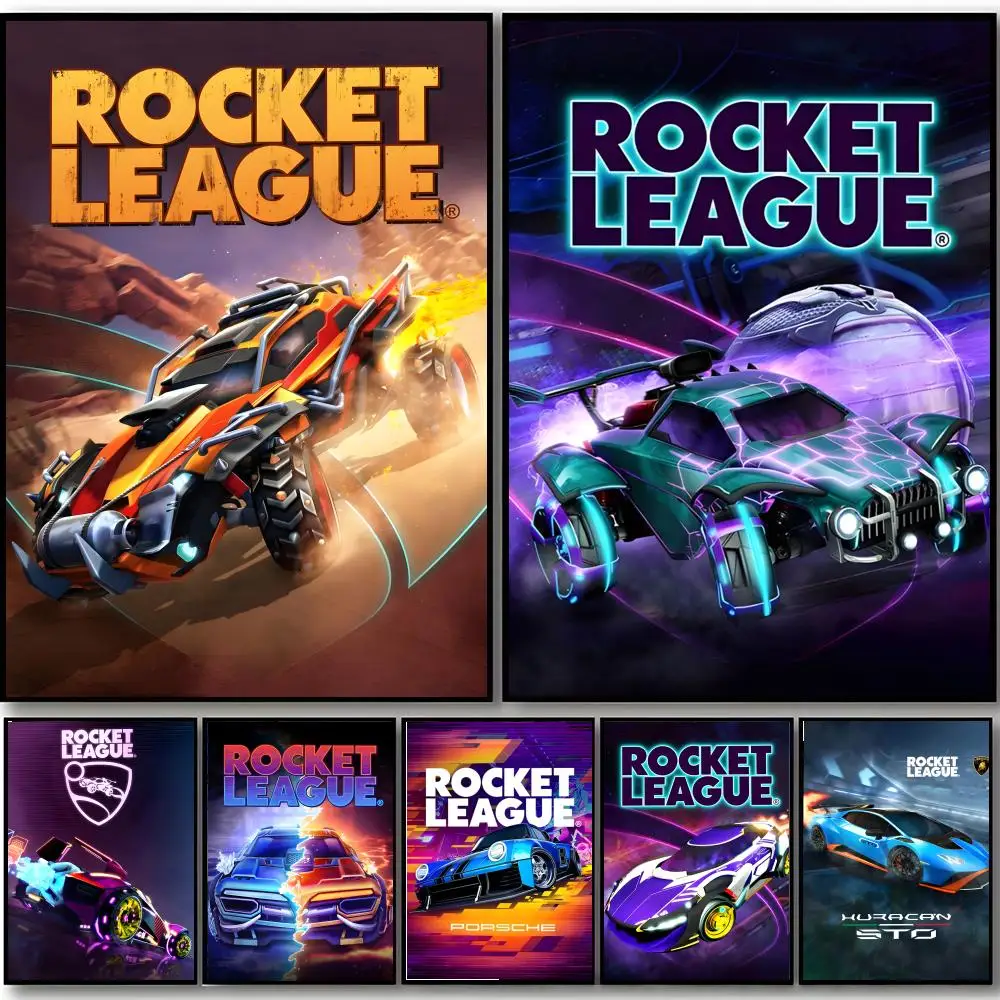 Car Games Rocket League-As Poster HD art sticky wall waterproof home bedroom bar aesthetic decoration
