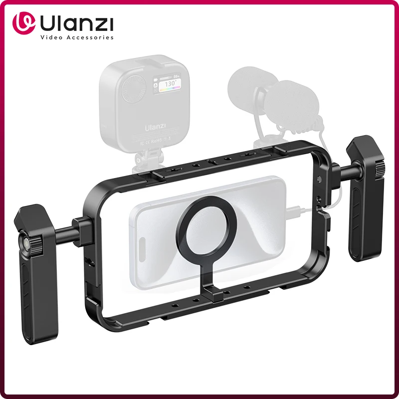 

Ulanzi MG-001 Magnetic Phone Cage Video Vlog Rig Handle for iPhone 16 15 14 13 12 Pro Max MagSafe Android Phone Photography