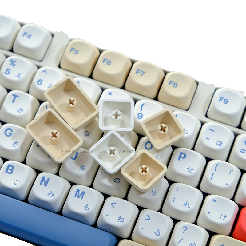 Keyboard mekanik Keycap Susu kedelai PBT sublimasi termal Keycap Set bahasa Inggris Jepang Korea Pc Rusia aksesoris Gamer