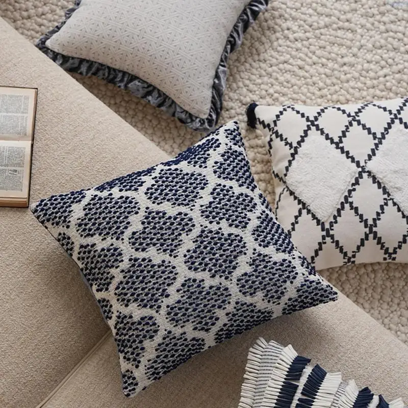 

23GA Handwoven Cotton Pillowcase Vintage Design Moisture Wicking Cushions Cover Durable Home Decors Bedding Accessory