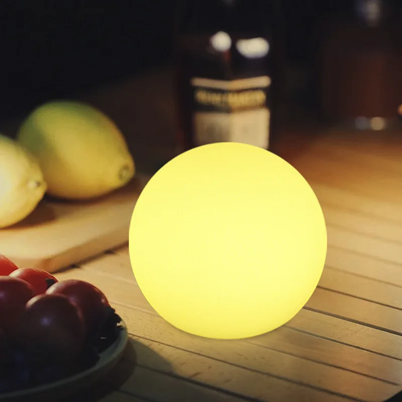 RGB Sphere Atmosphere Ball Light 16 Colors Dimmable DC Night Light for Home Decor Bedroom Foyer Living Room Patio Party