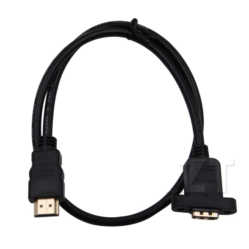 1pcs Gold Plated HDMI-Compatible Extension Cable Male to Female With Screw Panel Mount For 1080P PSP HDTV 0.3M/0.5M/0.6M/1.0M