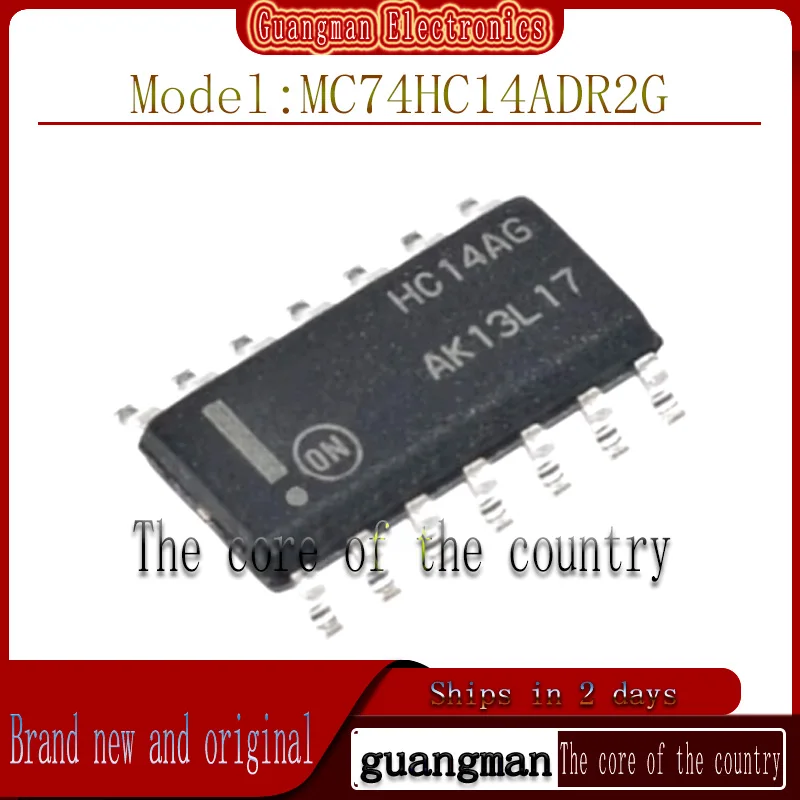

100 Pieces of Mc74Hc14Adr2G Brand New Genuine Silk Screen Hc14Ag Smd Sop14 Reverse Phase Chip
