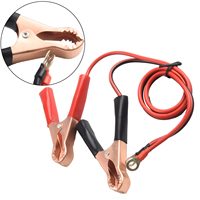 2Pieces Car 50AMP Battery Inverter Wire Power Transfer Cable Alligator Clips Extension Connector To Clip-on Battery Adapter
