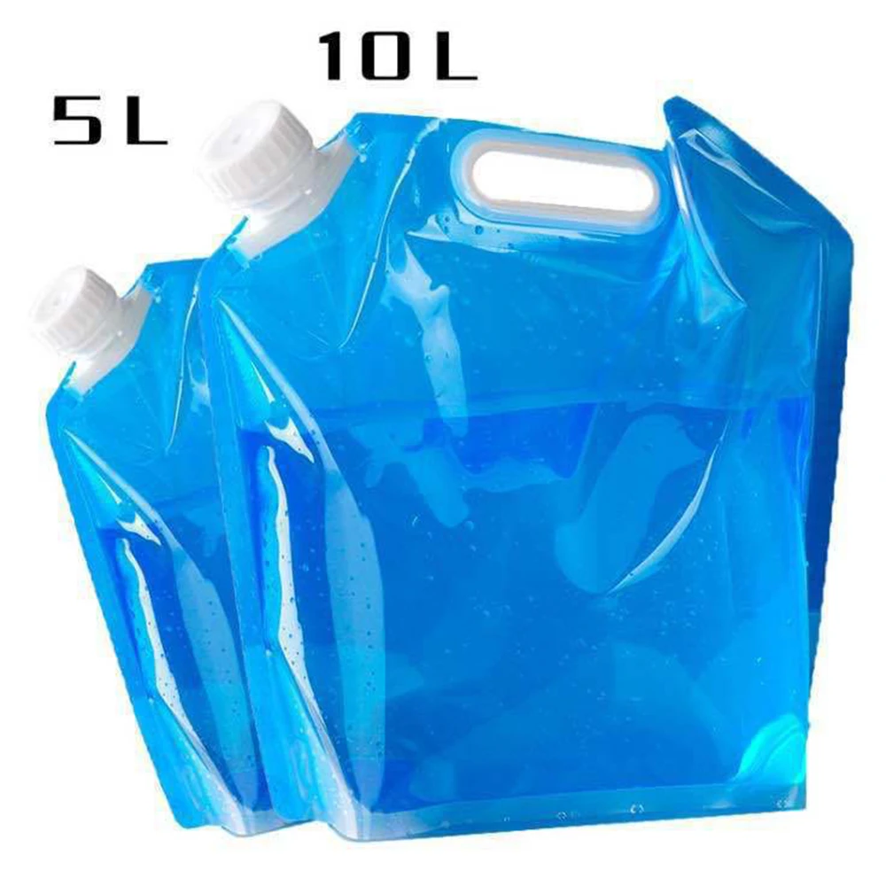 5/10L Camping Water Bag Portable Folding Bucket Large Water Storage Container Collapsible Pouch Can Outdoor Picnic Travel Supply