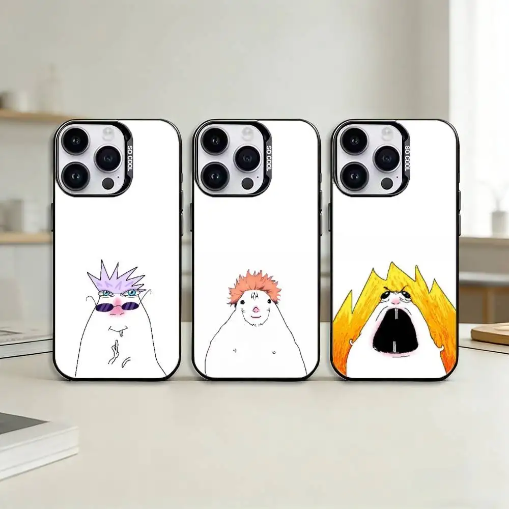 

H-HAMSTER C-CAVEMAN Phone Case For iPhone 17,16,15,14,13,12,11,Pro Max,Plus Candy Silver Cover