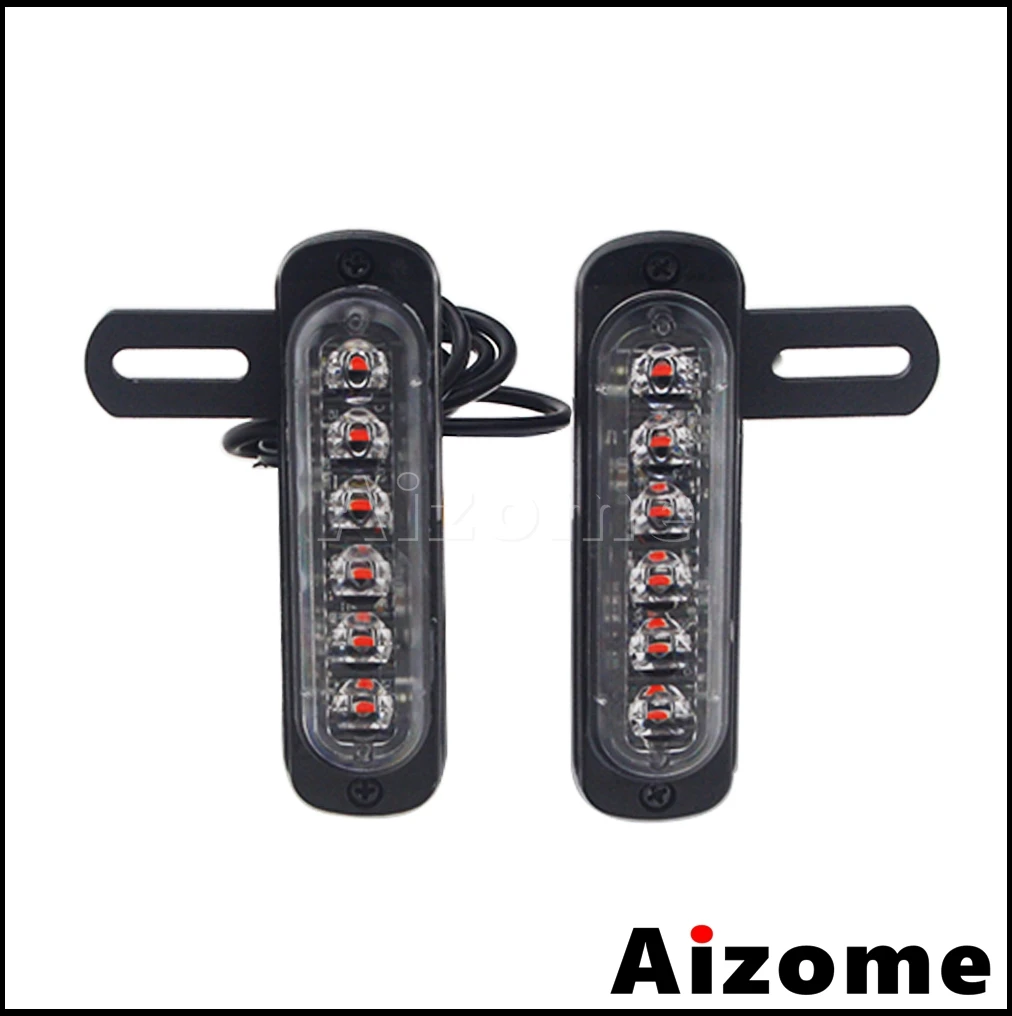 12V Motorcycle Running&Brake Lamp Flash B6 Dual Auxiliary LED Brake Light Kit Cafe Racer Motorbike Enduro License Plate Lights