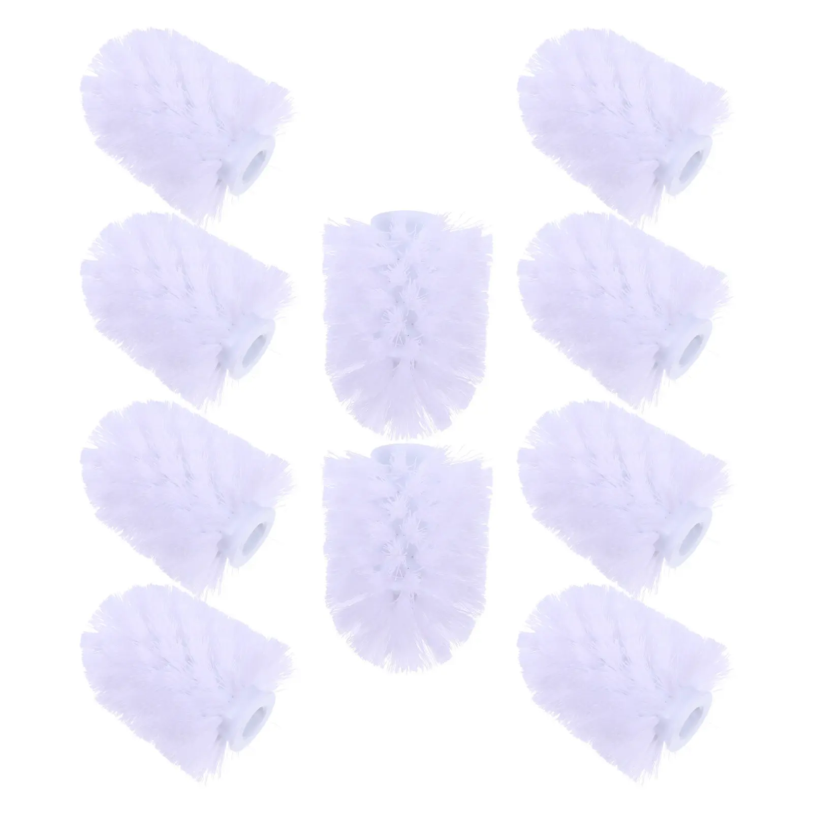 

10 шт. сменных насадок для туалетной щетки, круглые, с жесткой щетиной, для легкой установки, сверхпрочные, для чистки ванной комнаты