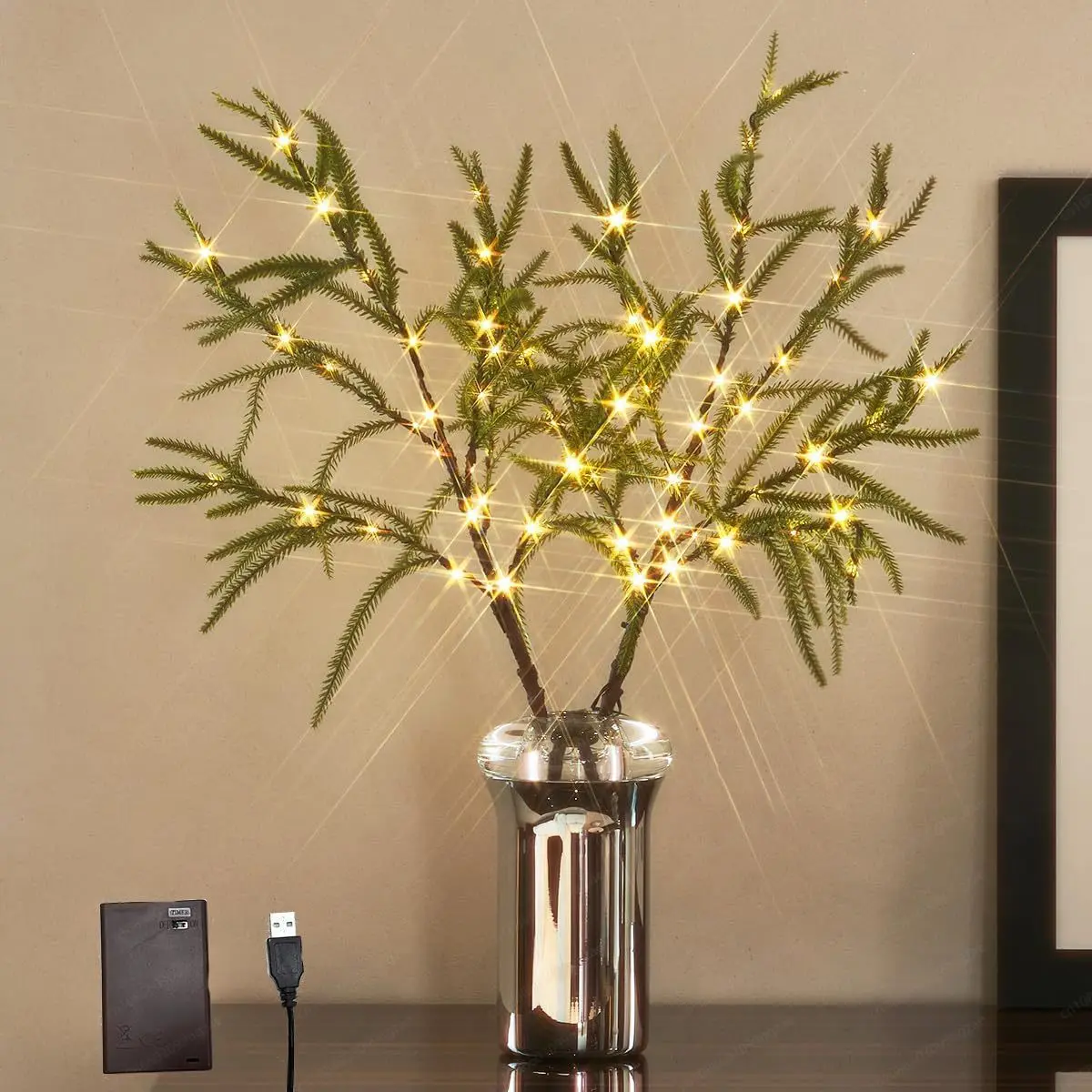 

New soft strip PE pine branches with lights green dead branch tree Christmas tree Christmas decoration factory direct sales