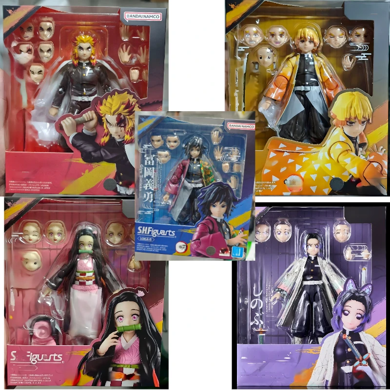 Figura de acción coleccionable de Bandai S.H.Figuarts SHF Demon Slayer: Kimetsu No Yaiba, Kamado Tanjiro Renseki, modelo de anime, regalo.