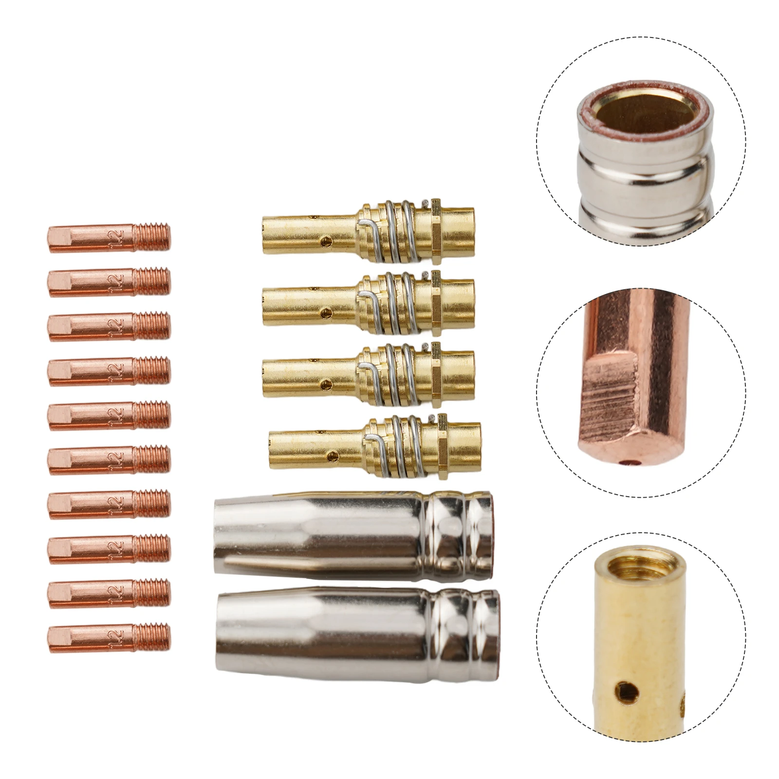 Punta de contacto de soldadura MIG MB15 15AK, 0,6mm, 0,8mm, 0,9mm, 1,0mm, 1,2mm, boquilla protectora para suministros de soldadura Rilon Riland Jasic, soldadora,boquillas soldadura mig,boquilla mig