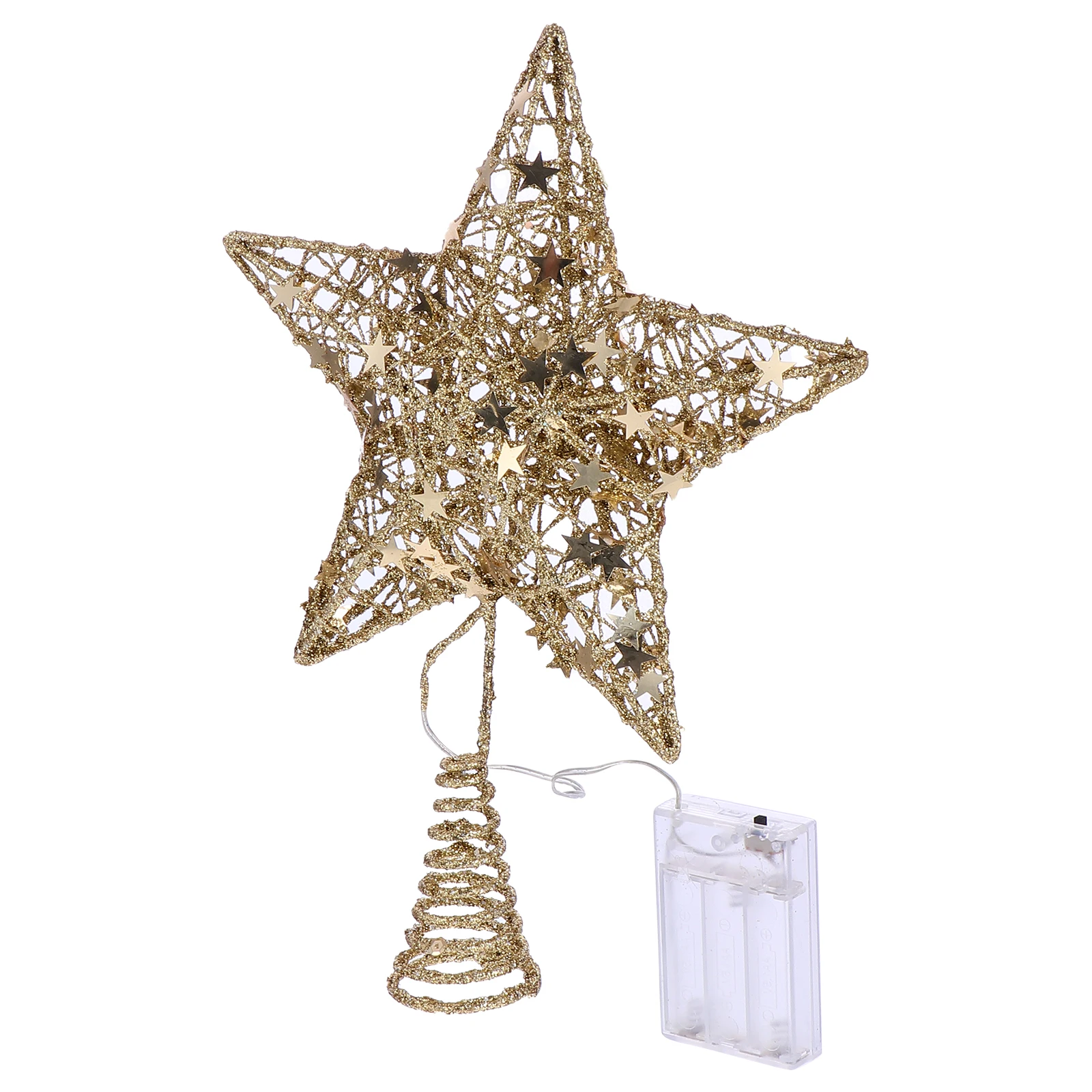 

Tree Topper Star nament Christmas Hollow Five pointed Decor Golden Prop Xmas Party Supply DIY Bright Color Festive Decoration