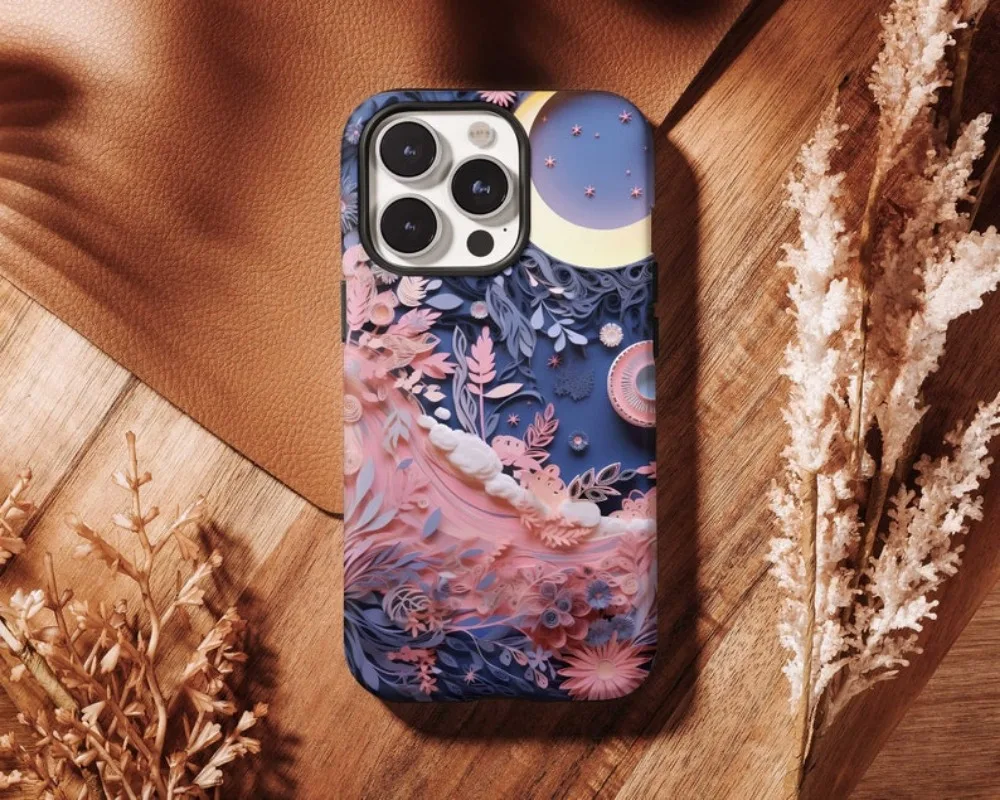 KAWAII Moon Phone Case For IPHONE 16 15PRO MAX 14 13 12 11 Acrylic TPU Two in one magnetic Phone Cases