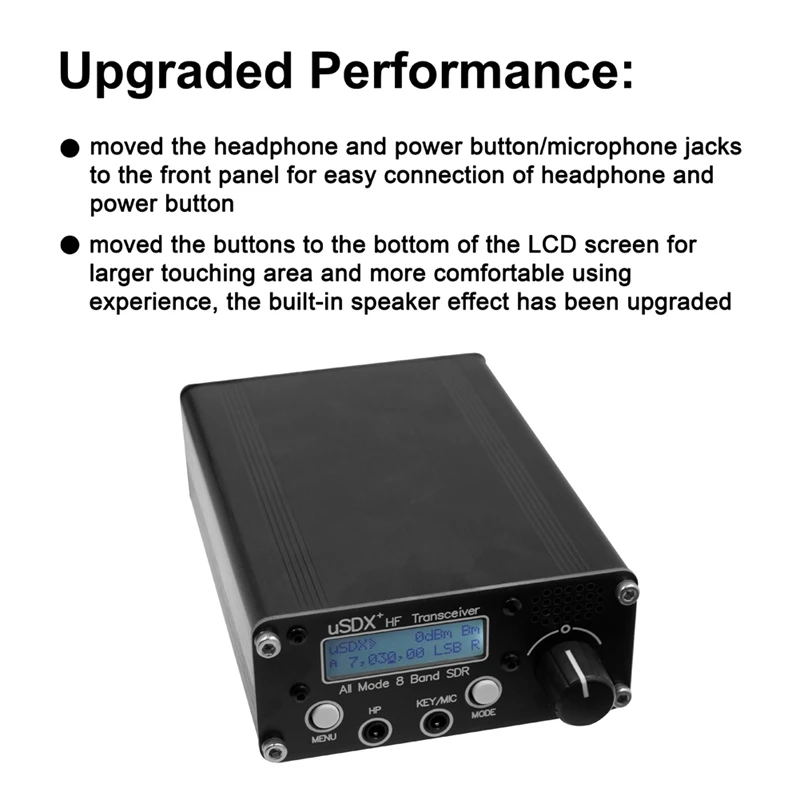 USDR USDX+Plus V2 8-Band SDR Transceiver HF SSB QRP LCD With Display Speaker Microphone HF Transceiver With EU Plug Easy To Use