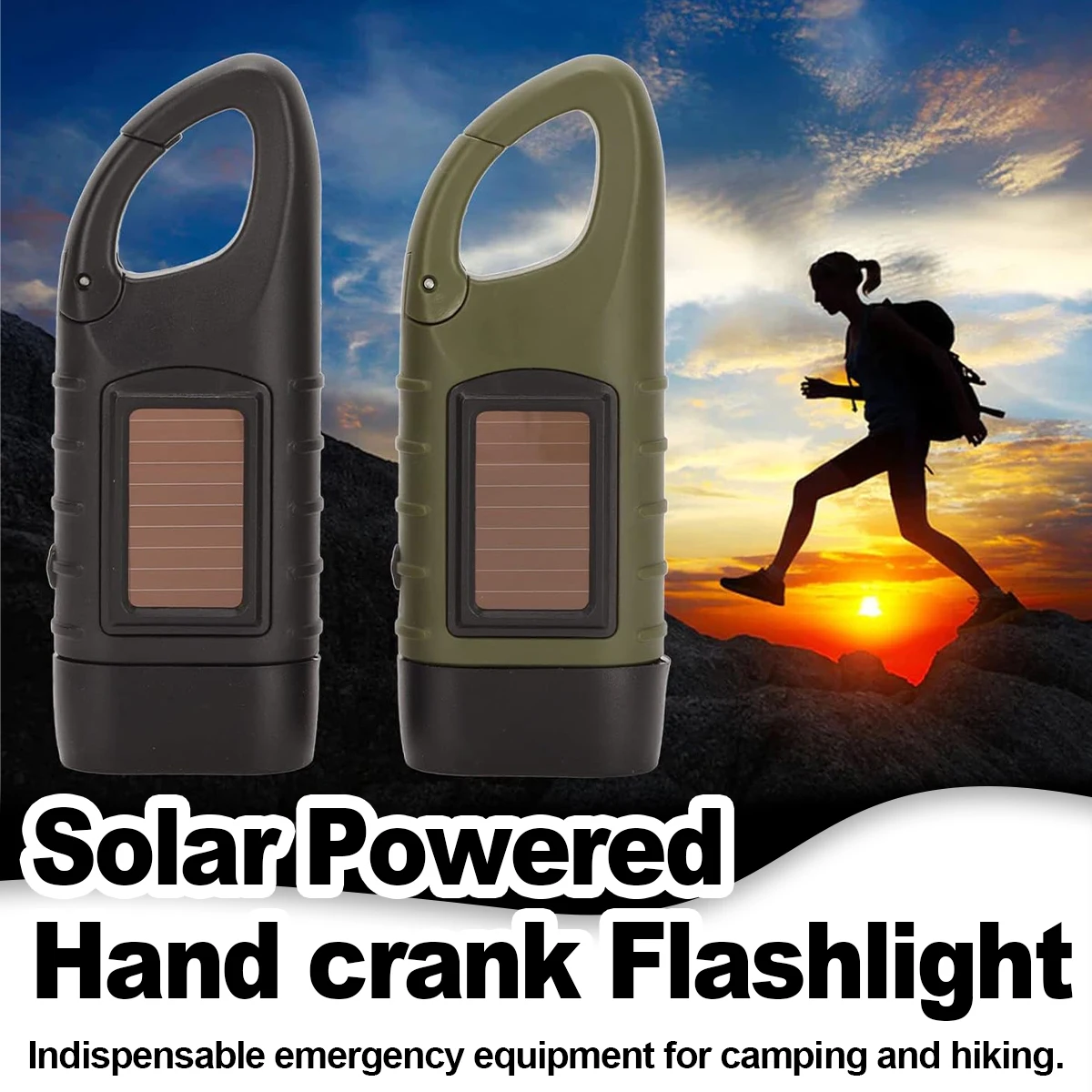 Portable Hand Crank Dynamo Led Camping Light Lights Rechargeable Flashlight Solar Torch Powered Lantern Outdoor Entry Waterproof