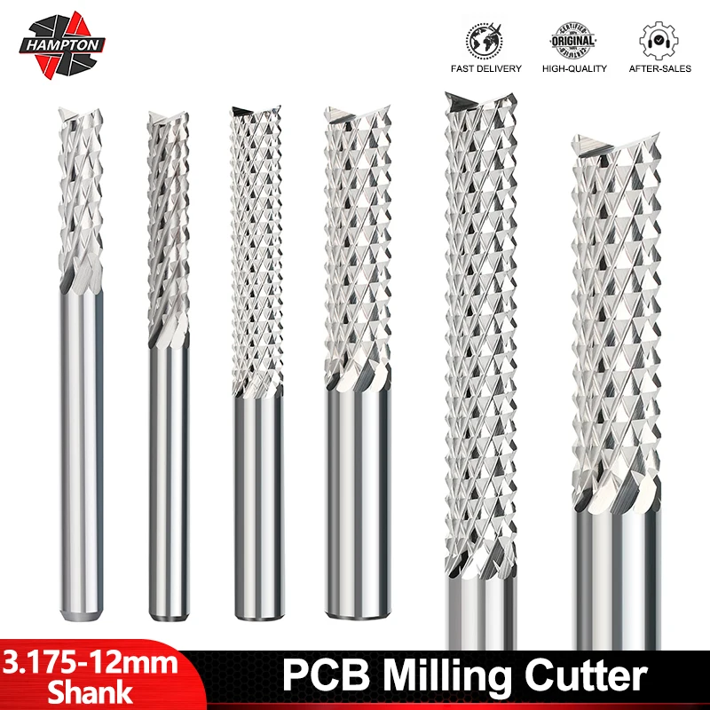 

HAMPTON 3.175-12mm Corn Milling Cutter Solid Carbide End Mills CNC Machining Wood PCB Carbon Acrylic Drills Cutting Mills
